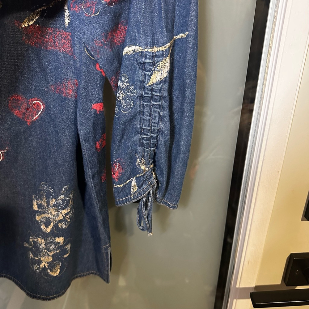 KORET CITY BLUES Size L Printed and Sequined Denim Button-Up Shirt - Picture 5 of 7